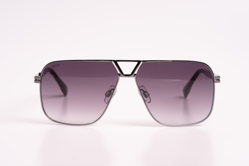 Scott Bold Gunmetal Aviator Sunglasses with Gradient Lenses