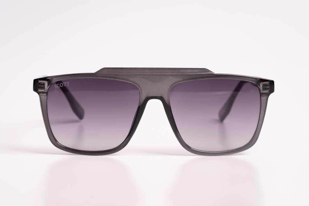 Scott Bold Grey Translucent Square Sunglasses