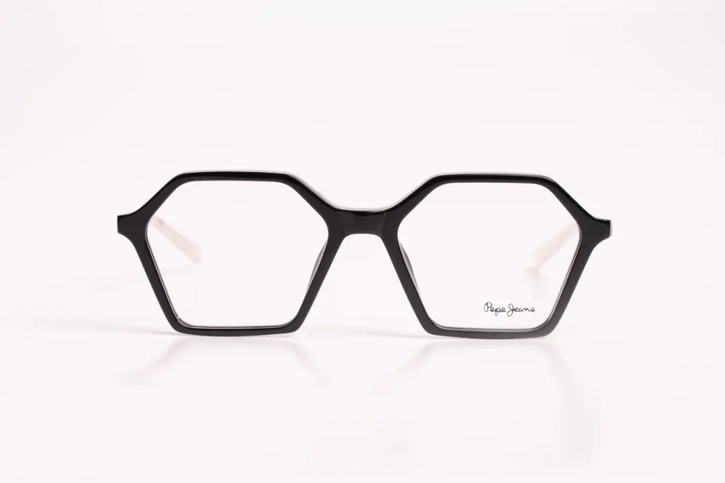 Pepe Jeans Geometric Black Eyeglasses – Bold, Artistic, Iconic