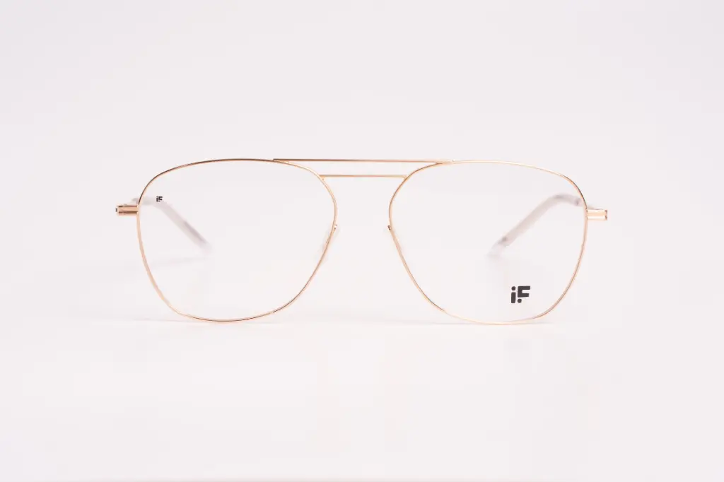 iF Gold Aviator Eyeglasses – Sleek Elegance in a Timeless Classic