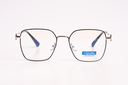 EQUAL Blu Block Eyewear – Sleek Square Titanium Frame in Silver Black