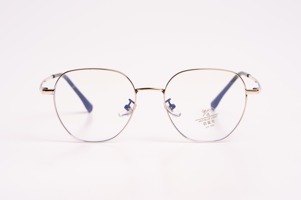 Anti-Blue Light Eyewear – Gold Matte Round Frame