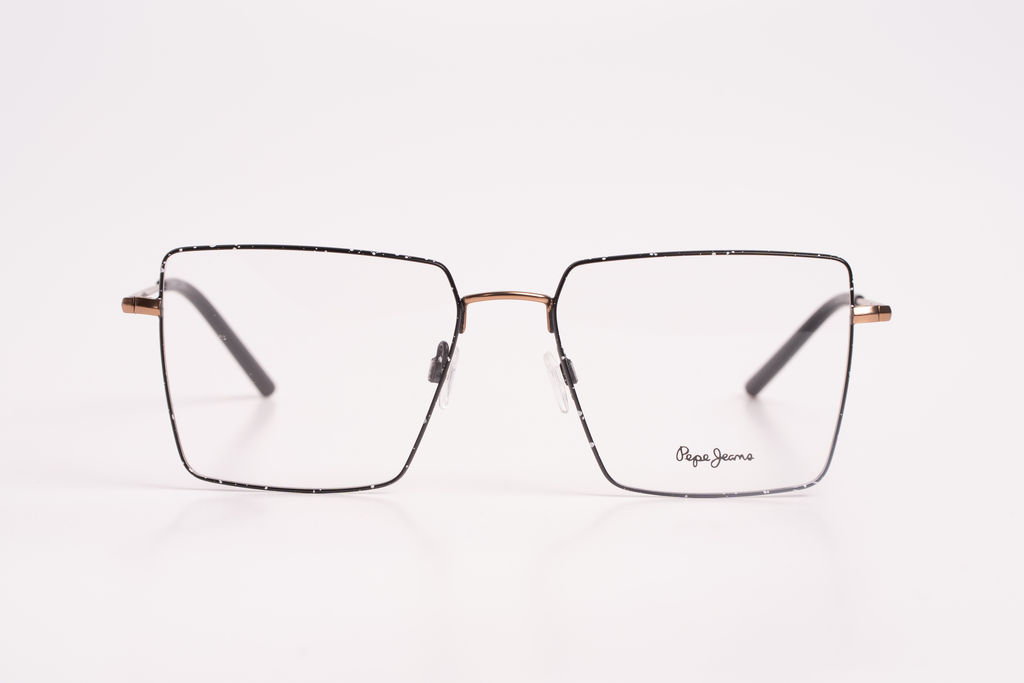 Pepe Jeans Textured Geometric Eyeglasses - Black & Gold