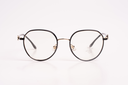 Chic Round Blue Light Blocking Glasses - Black & Gold with Floral Detail