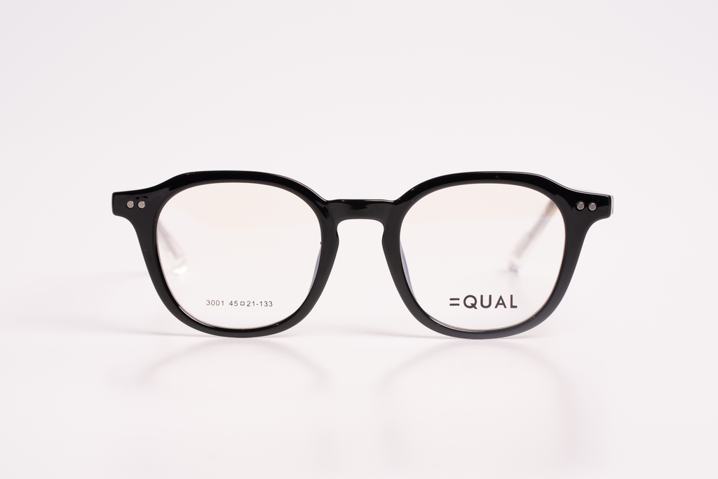 EQUAL Classic Round Eyeglasses - Gloss Black