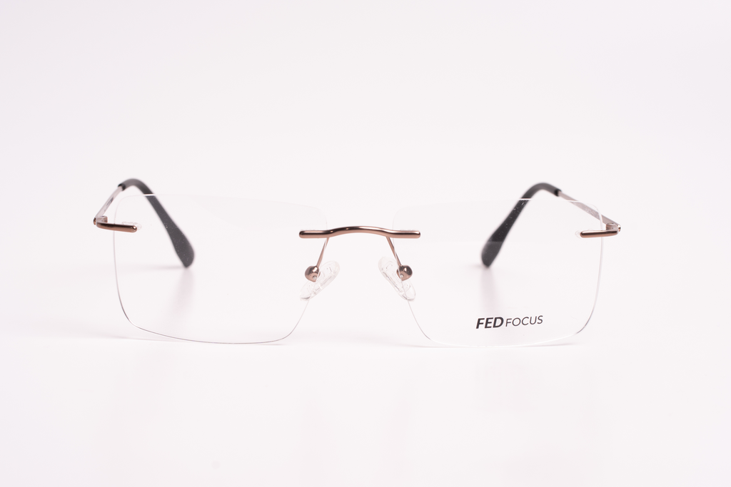 FEDFOCUS Rimless Rectangular Eyeglasses 
