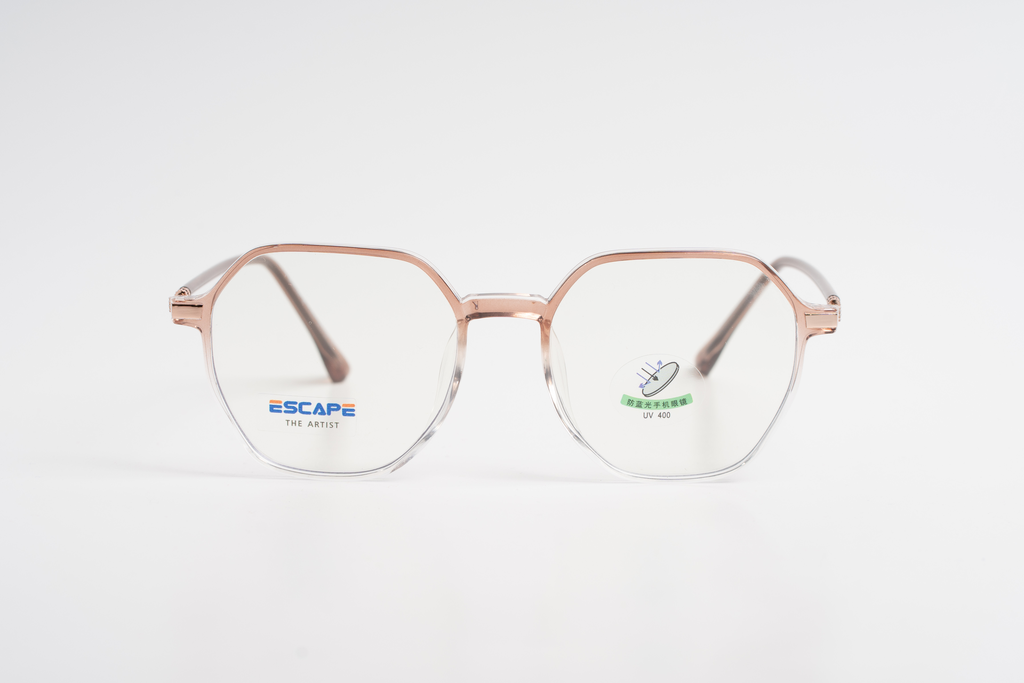 ESCAPE The Artist Hexagonal Glasses - Rose Gold