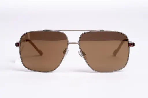 Royal Enfield Matte Grey Aviator Sunglasses – Red Temple Detail