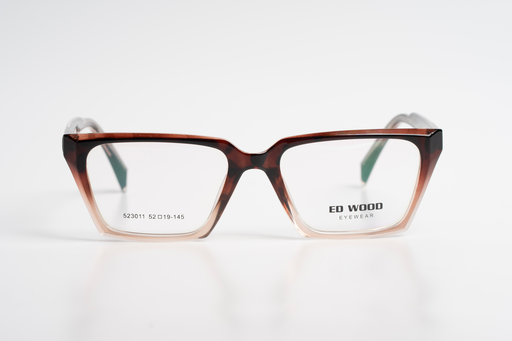 Gradient Brown & Clear Ed Wood Designer Eyeglasses