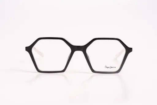 Pepe Jeans Geometric Black Eyeglasses – Bold, Artistic, Iconic