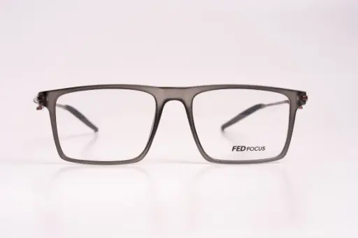 FEDFocus Matte Grey Square Eyeglasses – Understated Power, Everyday Precision