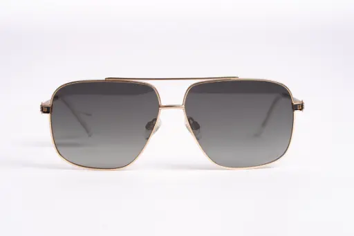 Royal Enfield "Road King" Gold-Tone Aviator Sunglasses 