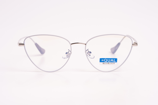 EQUAL Blu Block Eyewear – Frosted Silver Cat-Eye Frame