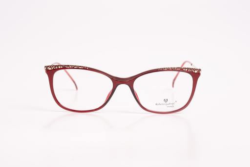 Roberto Gabriel Trendy Red & Gold Patterned Eyeglasses
