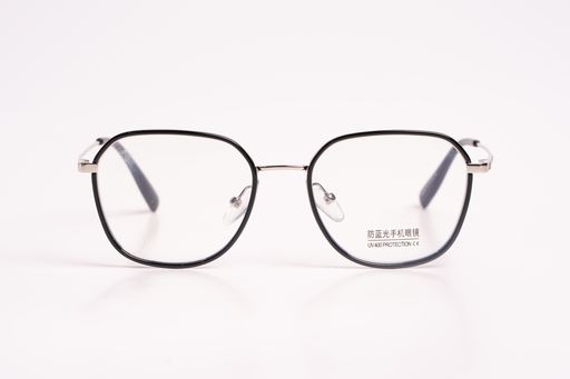 Modern Round Blue Light Blocking Glasses - Black & Silver