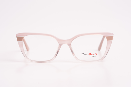 Tom Han's Luxury Cat-Eye Eyeglasses - Soft Pink & Beige Accents