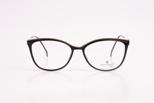 Roberto Gabriel Trendy Cat-Eye Eyeglasses - Black & Gold