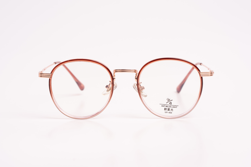 Chic Round Blue Light Blocking Glasses - Rose Gold & Clear