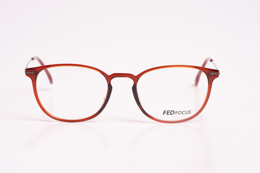 FEDFOCUS Modern Round Eyeglasses - Translucent Brown