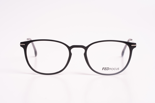 FEDFOCUS Classic Round Eyeglasses - Black & Silver