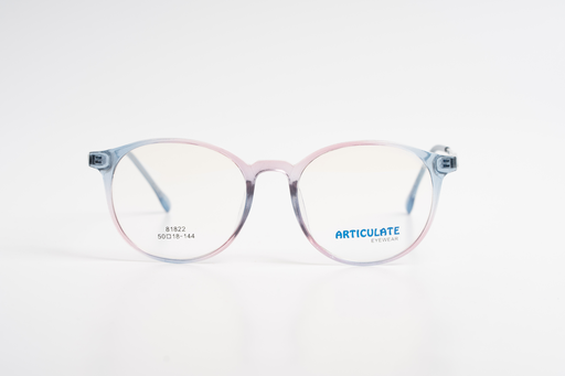 ARTICULATE Bi-Color Round Eyeglasses - Pink & Blue Fade